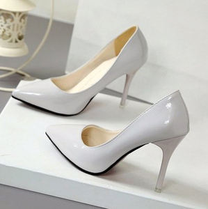 Çıplak Stilettos sivri siyah iş ayakkabısı rugan mavi artı boyutu ayakkabı kırmızı - Product Image 4