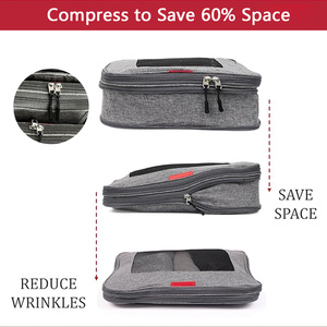 Set di cubetti di compressione in poliestere leggero con <span class=keywords><strong>Organizer</strong></span> da viaggio con doppia cerniera <span class=keywords><strong>per</strong></span> bagaglio a mano - Product Image 4