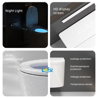 WC Suspendu Intelligent en Céramique avec Réservoir et Siphon en P, Abattant Automatique pour Toilettes