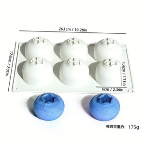Blueberry Mousse Cake Mold 6 Cavity <b>Silicone</b> <b>Baking</b> Mold For DIY French Dessert Fruit Shape Home Use - Product Image 4