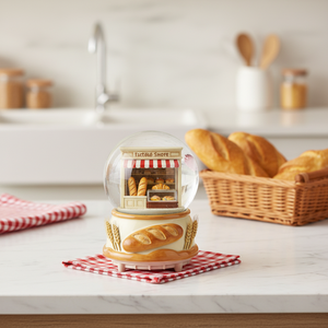 Acogedora Escena de Panadería con Productos Recién Horneados, Globo de Nieve Personalizable - Product Image 3