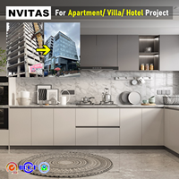 Meubles de cuisine modulaires modernes NVITAS en contreplaqué, bois massif, stratifié, verre, écologiques, pour hôtels, appartements, villas