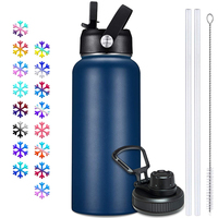 Meilleure Vente : Bouteille d'Eau Sportive Isotherme en Acier Inoxydable à Double Paroi de 32 oz, Gourde à Large Ouverture, Thermos Personnalisable
