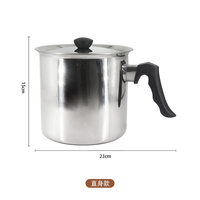 Casserole à double paroi en acier inoxydable de 1,6 L avec sifflet, idéale pour faire bouillir du lait, avec couvercle, pour bougies et savons