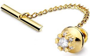 Bestpoke 18K金メッキノーススターラペルピンタイクリップハイエンドメンズタイタックウェディングギフトパーティーエンゲージメント記念日 - Product Image 3