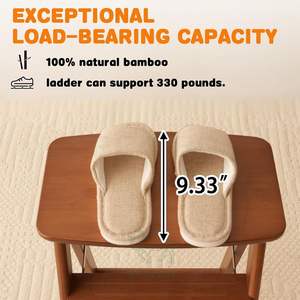 Escalera Plegable Moderna de Bambú Natural de 4 Niveles, Taburete Antideslizante, Ligero y Portátil, Muebles Ecológicos para Niños - Product Image 4