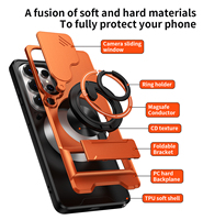 Nouvelle coque de téléphone rotative 2-en-1 avec anneau, magnétique, antichoc, étanche, en TPU+PC, protection de la vie privée, refroidissante pour Samsung S25/S24/S26