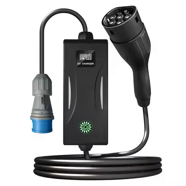 New 32A 7KW Portable EV Charger AC Type 2 with LCD Screen Portable EV Charging Station