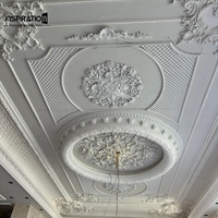 Plaque de luminaire GRG sur mesure, médaillon de plafond en plâtre de style classique européen pour la décoration de base de lustre