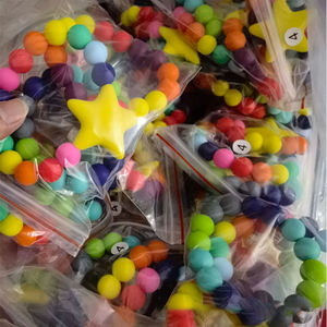 Factory Wholesale Non-toxic Food Grade Silicone Teether <b>Loose</b> <b>Beads</b> Irregular Shape (45x45mm) Teething Necklace - Product Image 6