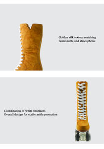 Populaire femmes <span class=keywords><strong>Quad</strong></span> Roller High Barrel Pu 4 roues tailles fixes chaussures de <span class=keywords><strong>patin</strong></span> à roulettes patins à roulettes de haute qualité - Product Image 6