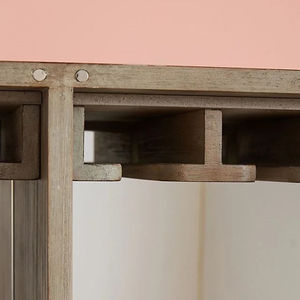 Armoire à vin Arbre de Vie sculptée à la <span class=keywords><strong>main</strong></span> avec relief d'oiseaux, buffet de bar, blanc vieilli, armoire de rangement pour spiritueux antique - Product Image 5