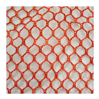 Malha de poliéster grande, tela de seda brilhante, tecido de malha hexagonal, rede protetora, material