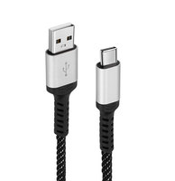 USB-A kabel isi daya cepat, kabel Data USB tipe-c kepang untuk ponsel, kamera, komputer, Transfer Data
