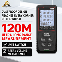 Télémètre laser portable 120 m avec mesure de surface et de volume pour la construction, la rénovation et l'ingénierie