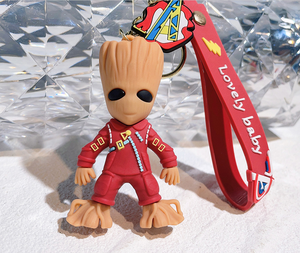 Xux Anime estilo Groot llavero moda Pvc 3D llavero niños artesanía regalo al por mayor llavero - Product Image 6