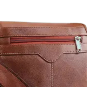 <b>mens</b> brown faux <b>leather</b> shoulder crossbody messenger <b>bag</b> with multiple pockets - Product Image 3