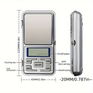 Balance de poche numérique de haute précision 500g/0.01g, balance à bijoux précise avec écran LCD, compacte et portable pour un transport facile - Product Image 5