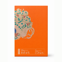 Boîte cadeau rigide à couvercle télescopique orange avec insert rond pour l'emballage de cadeaux d'affaires de Chenpi et de gâteaux au thé, personnalisable