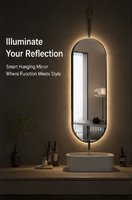 Miroir de salle de bain intelligent à LED mural en aluminium au design moderne, pour salon et appartement, livraison directe d'usine, prend en charge OEM/ODM