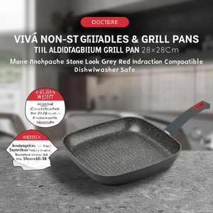 Bistecchiera de Aluminio Antiadherente (28x28cm) VIVÀ Gris y Rojo 2259 - Product Image 3
