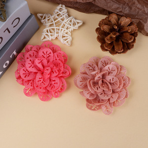 Handmade Lace Camellia <b>Flower</b> <b>Applique</b> For Hair Accessories Clothing Shoes Bags Decorative Brooches Elegant Fresh Sweet Style - Product Image 3