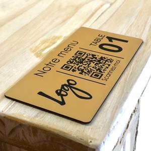Letrero de Menú con Código QR Grabado con Láser en Acrílico, Adhesivo Autoadhesivo para Restaurante, Cafetería, Bar, Hotel - Product Image 3