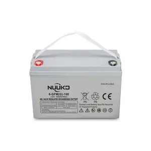 NUUKO 12V100Ah гелевая батарея LifePo4 для хранения энергии китайского поставщика хорошего качества и по хорошей цене