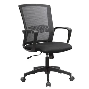 זול אמצע גב שחור רשת תמיכת מותני מסתובב ארגונומי כיסא שולחן משרדי