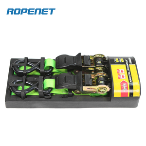 2 buah Set 25mm Aksesori Sepeda Motor Ratchet Tie Down PE ikat tali sabuk dengan S kait untuk kargo kontrol tali Ratchet Set - Product Image 3