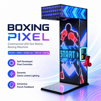 Machine de boxe commerciale Neofuns Boxing Pixel avec écran LED à matrice de points dynamique, notation automatique et effets lumineux d'arcade
