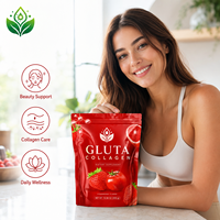 Complément Alimentaire Gluta Collagène Saveur Fraise Sachet Poids Net 10,58 oz 300 g Beauté Nutrition OEM ODM Marque Privée
