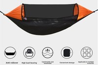 Hamac portable réglable en tissu parachute avec moustiquaire pour 2 personnes, capacité de charge de 300 kg