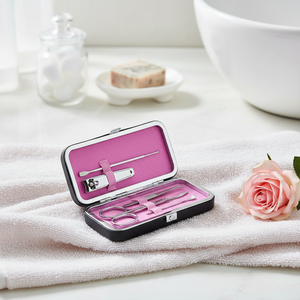 Professional Classic K Beauty Supply 5pcs Pouch <b>Set</b> Manicure Stainless Steel <b>Nail</b> Kit Clippers File Nipper Tweezer Made South - Product Image 3