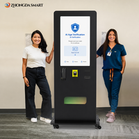 Distributeur automatique de tabac sur pied avec lecteur de cartes, scanner d'identification, SDK, API, écran interactif de 32 pouces, options de paiement multiples