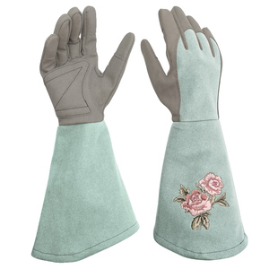 Vente d'usine Gants de jardinage brodés de roses violettes avec long avant-bras pour femmes et hommes - 7351 Fabricant SAFETY - Product Image 5