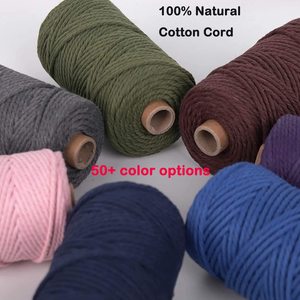 Cordon torsadé en coton recyclé pour macramé, 3 mm, vente en gros - Product Image 5