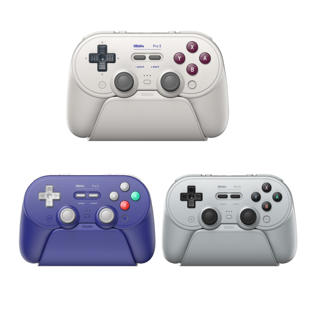 8Bitdo Pro 3 Wireless Controller with TMR Joysticks, Hall Triggers with Charging Dock for Switch/Windows/IOS/SteamOS,/Android