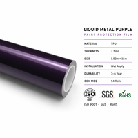 Film adhésif pour voiture en vinyle métallique liquide, couleur changeante violet, brillant, anti-rayures, amovible, ne se décolore pas, pour carrosserie de véhicule