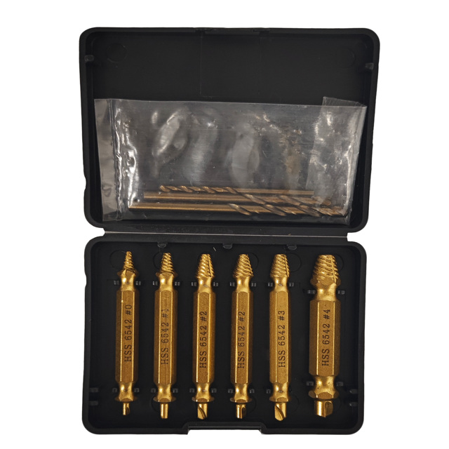 High-Speed Steel Double-Head Screw Extractor-Broken Bolt Removal Tool Model 6542 Industrial Grade Nitriding Titanium