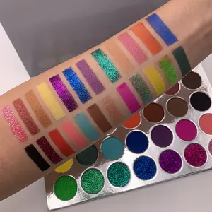 OEM hochwertige Fabrik wasserdichte Handelsmarke 35 Farben gepressten Lidschatten liefern die beliebtesten Anbieter Glitter Shimmer Puder