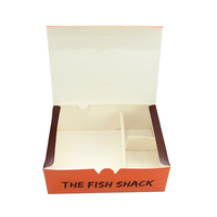 Boîte en papier jetable personnalisée pour poisson et frites boîte d'emballage imprimée pour poisson et frites boîte de restauration rapide à emporter paquet de poulet frit