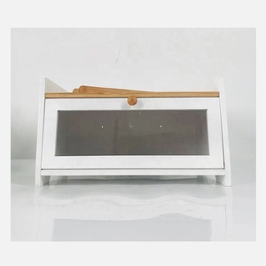 Legend Hot sale boîte de rangement de pain en bambou avec transparent acrylique, boîte en bambou de comptoir de cuisine pour Dessert de pain - Product Image 2