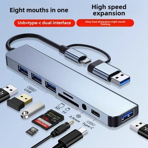<span class=keywords><strong>USB</strong></span> <span class=keywords><strong>3.0</strong></span>ハブ ノートパソコンドッキングステーション 8in1 ミニType-C <span class=keywords><strong>USB</strong></span> C RJ45 SD TF OTG充電マルチポートスプリッター タブレット/ノートパソコン対応 - Product Image 2