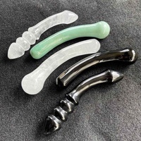 Baguette de Massage Yoni, gode en cristal Quartz, rose naturel, pour femmes, Massage, tête ronde en cristal