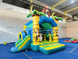 Château gonflable YZ Monkey Jungle XZ-223 4x5m en PVC avec toboggan, centre <span class=keywords><strong>de</strong></span> jeux aquatiques extérieur pour 5 enfants, installation facile - Product Image 3