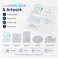 Étiquettes autocollantes personnalisées en transfert UVDTF holographique, décalcomanies avec logo personnalisé pour l'emballage en verre, plastique et métal