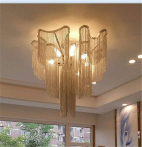 モダンデコレーションポリッシュニッケル装飾チェーンマクラメシャンデリアラグジュアリーシルバー省エネ80アイアンアルミニウムチェーン - Product Image 3