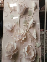 Panneaux de sol en PVC imperméables 3D, motif floral fait main en soie, panneau UV effet marbre pour décorations de mariage, fête des Mères, villa, salle de bain, salle de sport