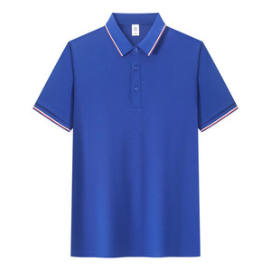 Polo pour homme, couleur unie, polyester Oxford, manches courtes, usage quotidien, bleu - Product Image 1